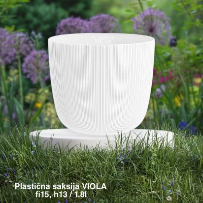 Plastične saksije Viola fi15, plasticne saksije, saksije za bastu, okrugle saksije, saksije