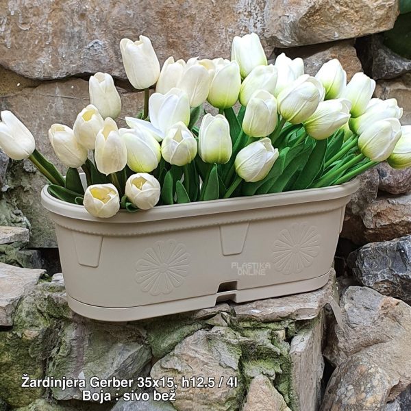 Žardinjera GERBER 35 X 12,5cm , 4l , plasticne zardinjere , zardinjere za terasu, balkonske zardinjere
