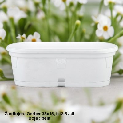 Žardinjera GERBER 35 X 12,5cm , 4l , plasticne zardinjere , zardinjere za terasu, balkonske zardinjere 35 X 12,5cm , 4l
