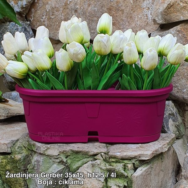 Žardinjera GERBER 35 X 12,5cm , 4l , plasticne zardinjere , zardinjere za terasu, balkonske zardinjere