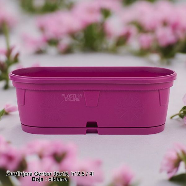 Žardinjera GERBER 35 X 12,5cm , 4l , plasticne zardinjere , zardinjere za terasu, balkonske zardinjere