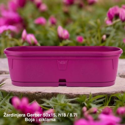Žardinjera GERBER 50 X 15, h18- 8,7 l , balkonske zardinjere, zardinjere za tersau, zardinjere gerber