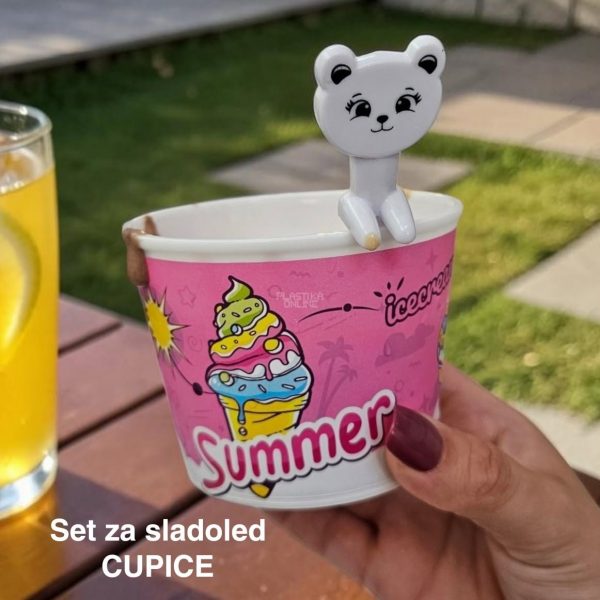 Set za sladoled 4, Čaše za sladoled, činije za sladoled, Posude za sladoled