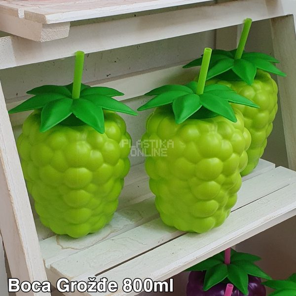 Boca sa slamkom 800 ml - groždje , plasticna boca za vodu , boca sa slamcicom