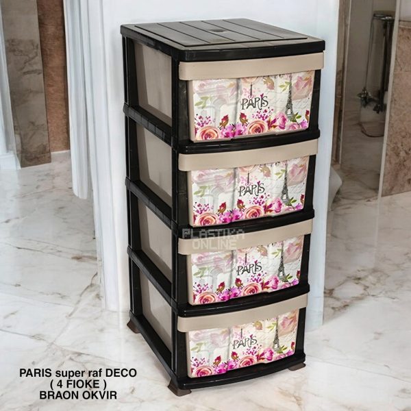 paris super raf , fiokar, fiokari, plasticni fiokari, deciji fiokari, fiokar za kupatilo, fiokar za kuhinju paris braon