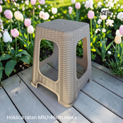 Plasticna hoklica ratan MN moka boje h46cm