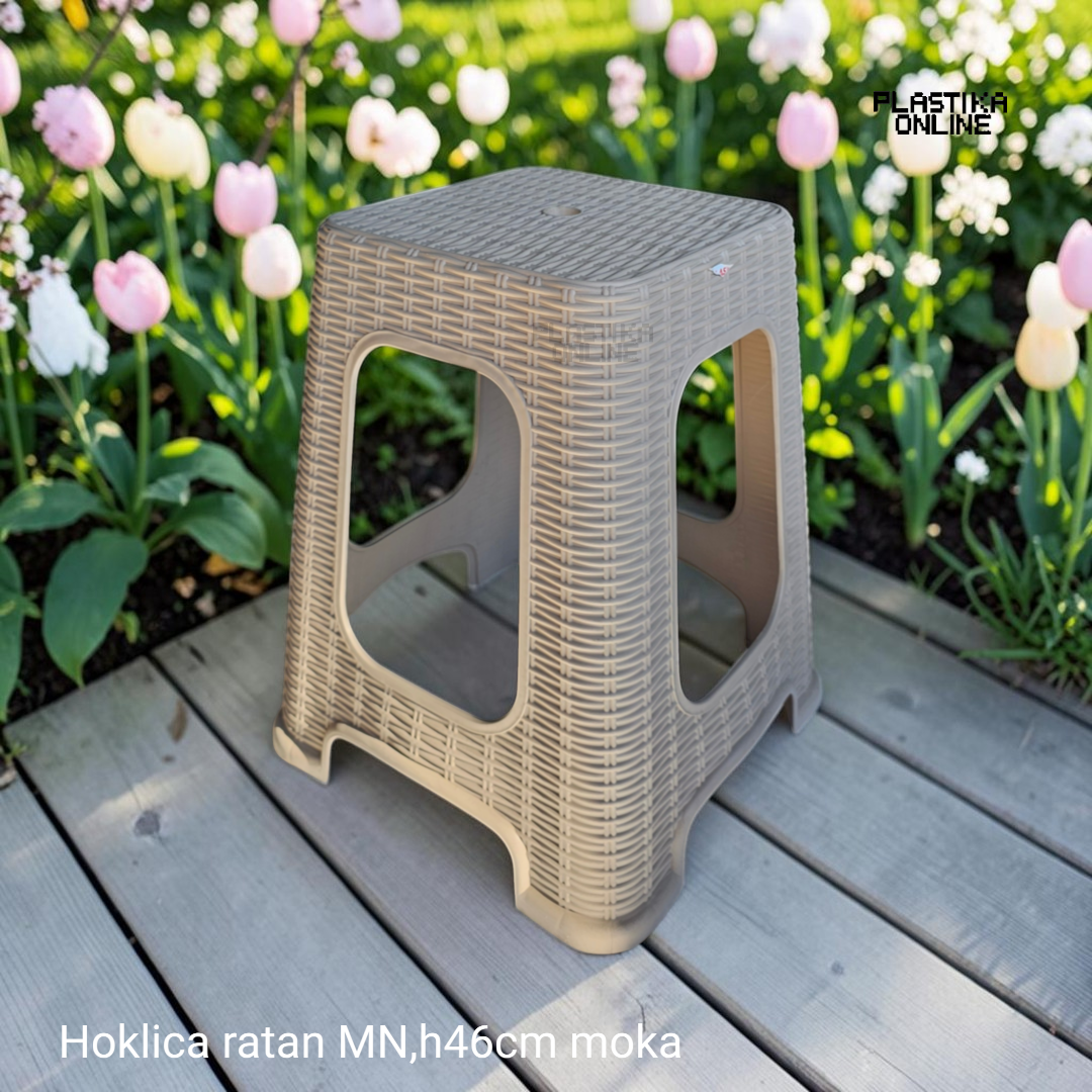 Plasticna hoklica ratan MN moka boje h46cm