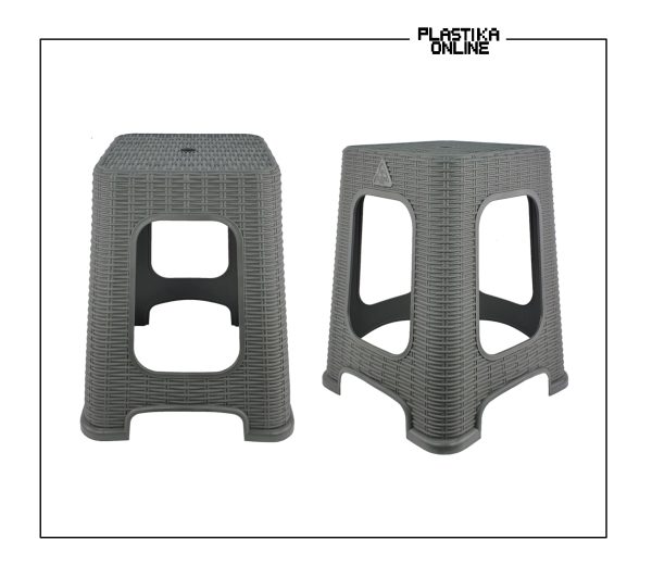 plasticna hoklica ratan siva MN 46cm