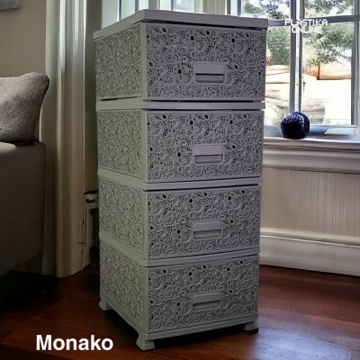 fiokar monako raf sivi, plasticni fiokar, fiokari, fiokar za kupatilo, fiokar za kuhinju, fiokar sa 4 fioke