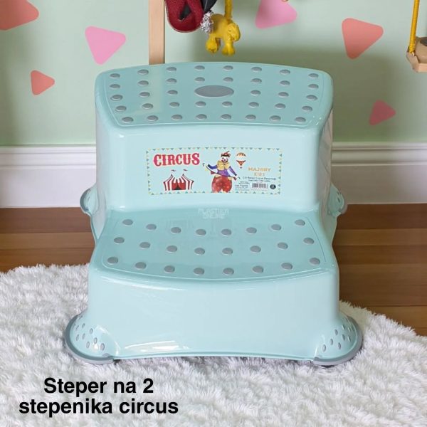 steper na 2 stepenika circus plavi, deciji steper
