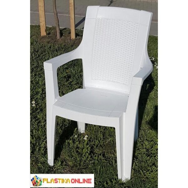 Baštenski set REMA - Beli (Ema ratan stolice 6 kom i ovalni sto 120x80cm) - Image 2