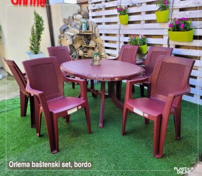 ORLEMA Baštenski Set - BORDO (Sto I 6 Stolica)