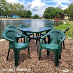 GARDENIA baštenski set 7/1 - Zeleni (Sto i 6 stolica)