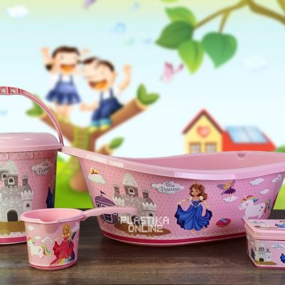 PRINCEZA SET ZA KUPANJE  4/1 (kadica za bebe, polivača, kofa, kutija)