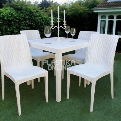 Baštenski set DALIA LUX sto 75x75 i 4 Dalia ratan stolice