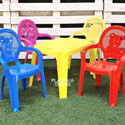 Dečiji set za sedenje KIDS (stočić Caffe i 4 stolice Violeta) beneton