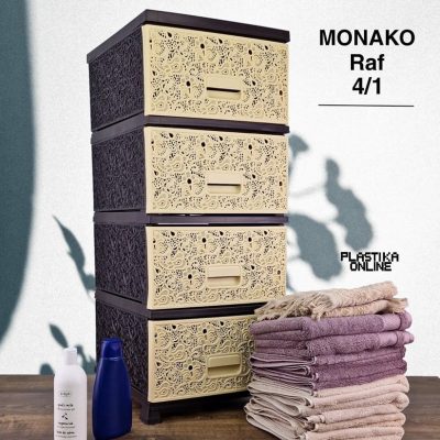 fiokar monako raf braon - bez, plasticni fiokar, fiokari, fiokar za kupatilo, fiokar za kuhinju, fiokar sa 4 fioke