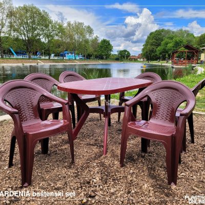 GARDENIA baštenski set - Bordo (sto i 6 stolica)