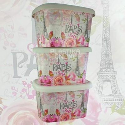 Kutije za odlaganje – Set ukrasnih kutija PARIS beage (3 kom x 25L)