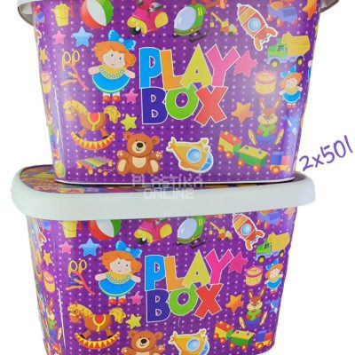 Kutije za odlaganje – Set od dve play box točkić od 50lit