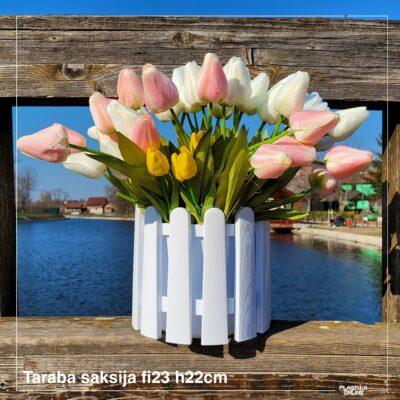 Saksija taraba 3 okrugla fi23cm h22 cm / 5l - BELA