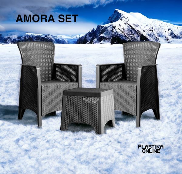AMORA BAŠTENSKI SET - 2 stolice i sto