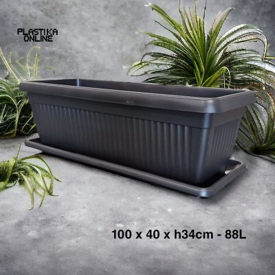Žardinjera MEDITERAN - 100cm duboka sa podmetačem
