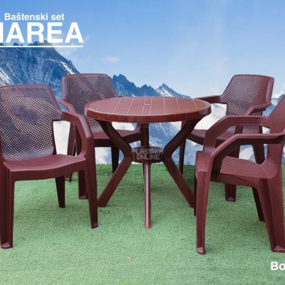 Baštenski set MAREA LUX - Bordo (4 stolice i 1 sto)
