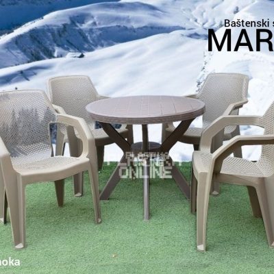 Baštenski set MAREA LUX - Krem (4 stolice i 1 sto)