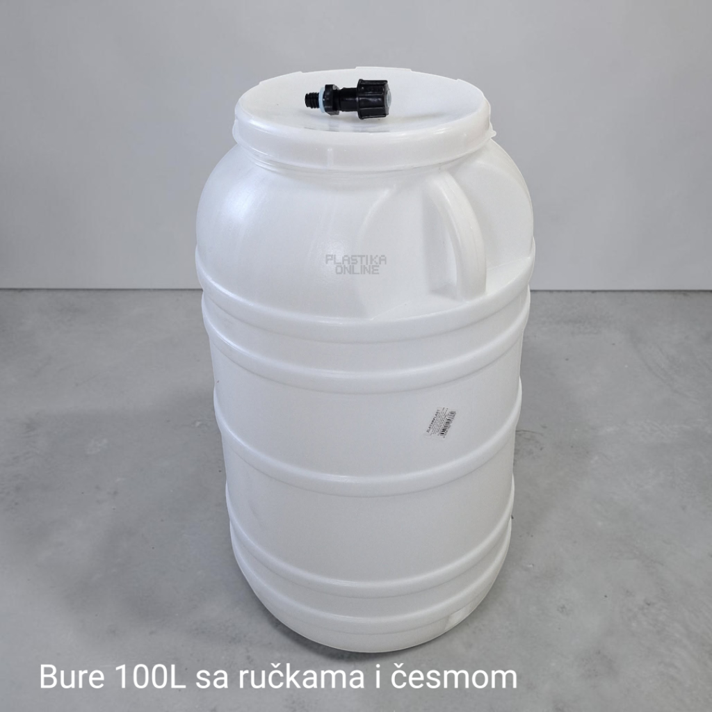 Bure 100l sa česmom, poklopcem i ručkama