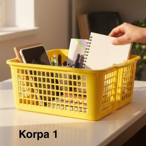 Korpa 1-38x26x14.5cm , Plastična korpa za odlaganje, Šupljikava korpa, Korpa za slaganje, Višenamenska plastična korpa, Izdržljiva plastična korpa, Plastična korpa za organizaciju