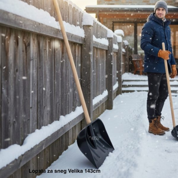 Lopata za sneg Velika 143 cm, Plastična lopata za sneg, Lopata za sneg sa dugom drškom, Velika lopata za sneg