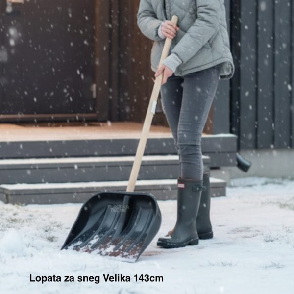 Lopata za sneg Velika 143 cm, Plastična lopata za sneg, Lopata za sneg sa dugom drškom, Velika lopata za sneg