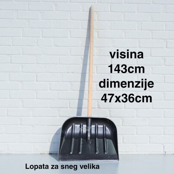Lopata za sneg Velika 143 cm, Plastična lopata za sneg, Lopata za sneg sa dugom drškom, Velika lopata za sneg