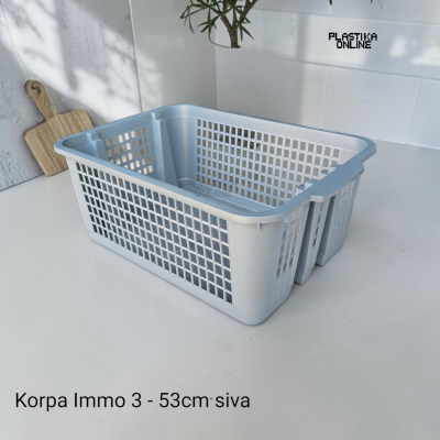 Plastična korpa Immo 3 dužine 53cm sive boje