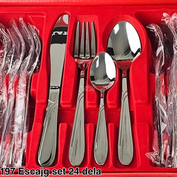 EMAJLIRANI ESCAJG SET FG HAUS, Set kašika noževa i viljušaka 197, escajg rosfraj, Pribor za jelo, Elegantni escajg, Escajg za proslave,