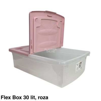 Kutija za odlaganje sa savijajućim poklopcem FLEX 30L ROZA