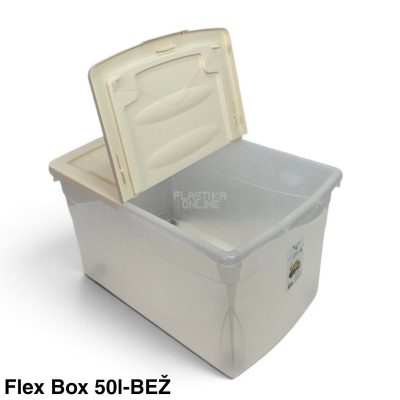 Kutija za odlaganje sa savijajućim poklopcem FLEX 50L-BEŽ