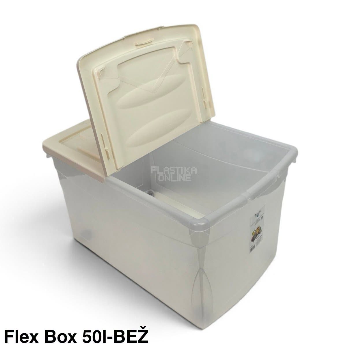 Kutija za odlaganje sa savijajućim poklopcem FLEX 50L-BEŽ