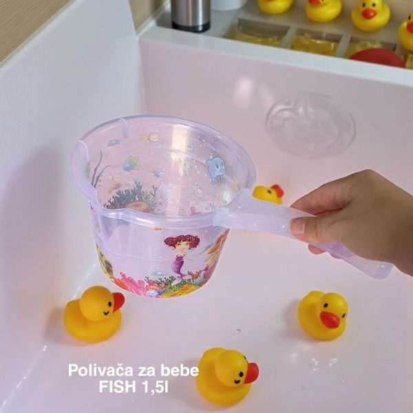 Polivača za bebe FISH 1.5l, Polivač za bebe, Polivač za kupanje, Plastični polivač za bebe, Polivač za decu