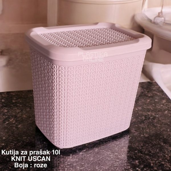 Kutija za prašak 10L KNIT USCAN , kutija za prašak 10L, plastična kutija za prašak, kutija za deterdžent za veš, organizacija prostora za veš