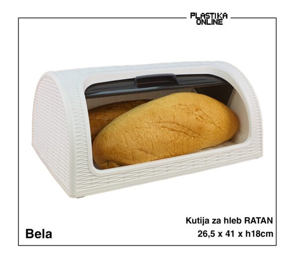 Kutija za hleb RATAN - bela - Image 3