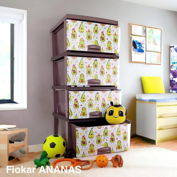 modularni fiokar avocado , plasticne police sa fiokama, plasticni fiokar sa 4 police, decije police