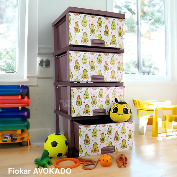 modularni fiokar avocado , plasticne police sa fiokama, plasticni fiokar sa 4 police, decije police