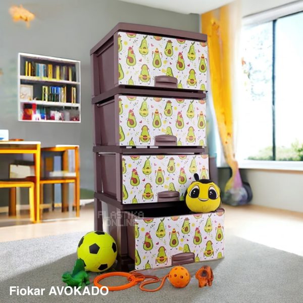 modularni fiokar avocado , plasticne police sa fiokama, plasticni fiokar sa 4 police, decije police
