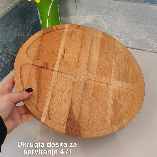 Okrugla drvena daska za serviranje 4, drveni poslužavnik, drvena daska, daske za meze, ukrasne daske za posluženje, daske za slavu, daske za proslave  