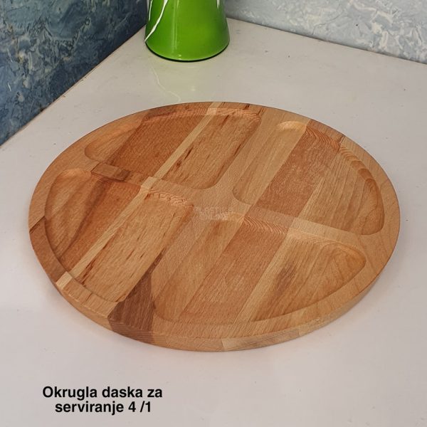 Okrugla drvena daska za serviranje 4, drveni poslužavnik, drvena daska, daske za meze, ukrasne daske za posluženje, daske za slavu, daske za proslave  