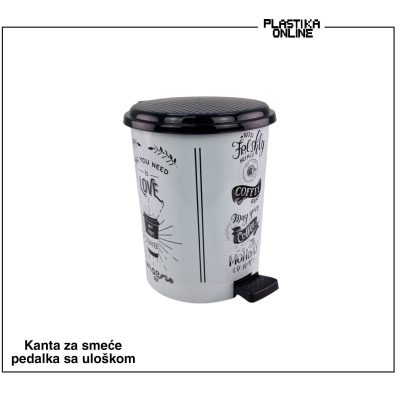 Kanta za smeće sa uloškom pedalka 11l COFFEE WHITE