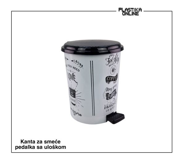 Kanta za smeće sa uloškom pedalka 11l COFFEE WHITE
