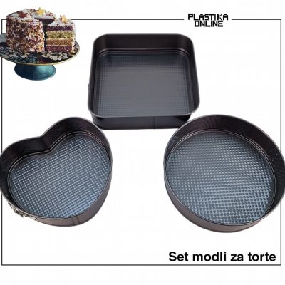 Set modli za torte u oblicima srce, kvadrat, krug